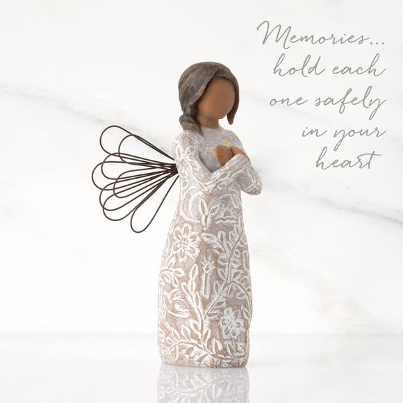 NWT Willow Tree Remembrance Angel Darker Skin Hand-Painted Figure - Picture 3 of 6